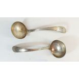 A pair of Dutch silver sauce ladles by Pieter Las Van Bennekom, Amsterdam 1825