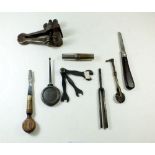 A box of collectable's including old tools, pen knife etc