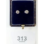 A pair of 18 ct white gold stud earrings