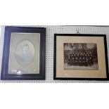Two military framed photographs including one group and one portrait, largest 22.5 x 28cm