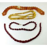 A selection of amber and simulated beads