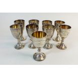 A group of nine small Repton school silver sports trophy cups, 390g, circa 1930's