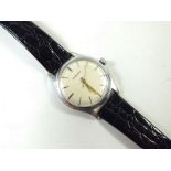 A Garrard and Co Incabloc Mono wrist watch with stainless steel back and leather strap - recently