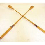 A pair of good quality wooden hand made oars