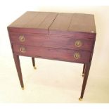 An early 19th century mahogany washstand with alterations and partially fitted interior - poor