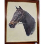 J R Luke - oil on canvas portrait of horse's head, 45-61cm