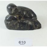 An Inuit carved seal by Tomassie Ken, 9cm long