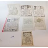 A group of unframed antique maps of Monmouthshire etc