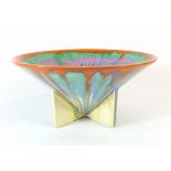 A Clarice Cliff Newport pottery bizarre bowl in the Delecia pattern, 19.5cm diameter, 9cm tall a/