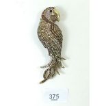 A large size parrot brooch, 11.5cm long