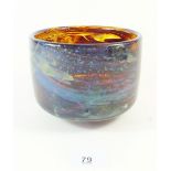 A Mdina glass bowl with streaked decoration 13cm diameter