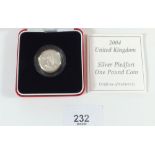 A Royal Mint Issue silver proof Piedfort coin - UK £1 2004 Forth Railway Bridge Scotland - in case