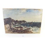 Julius Hare RCA (Irish 1859 - 1932) - oil on canvas coastal scene, signed, 30 x 46cm