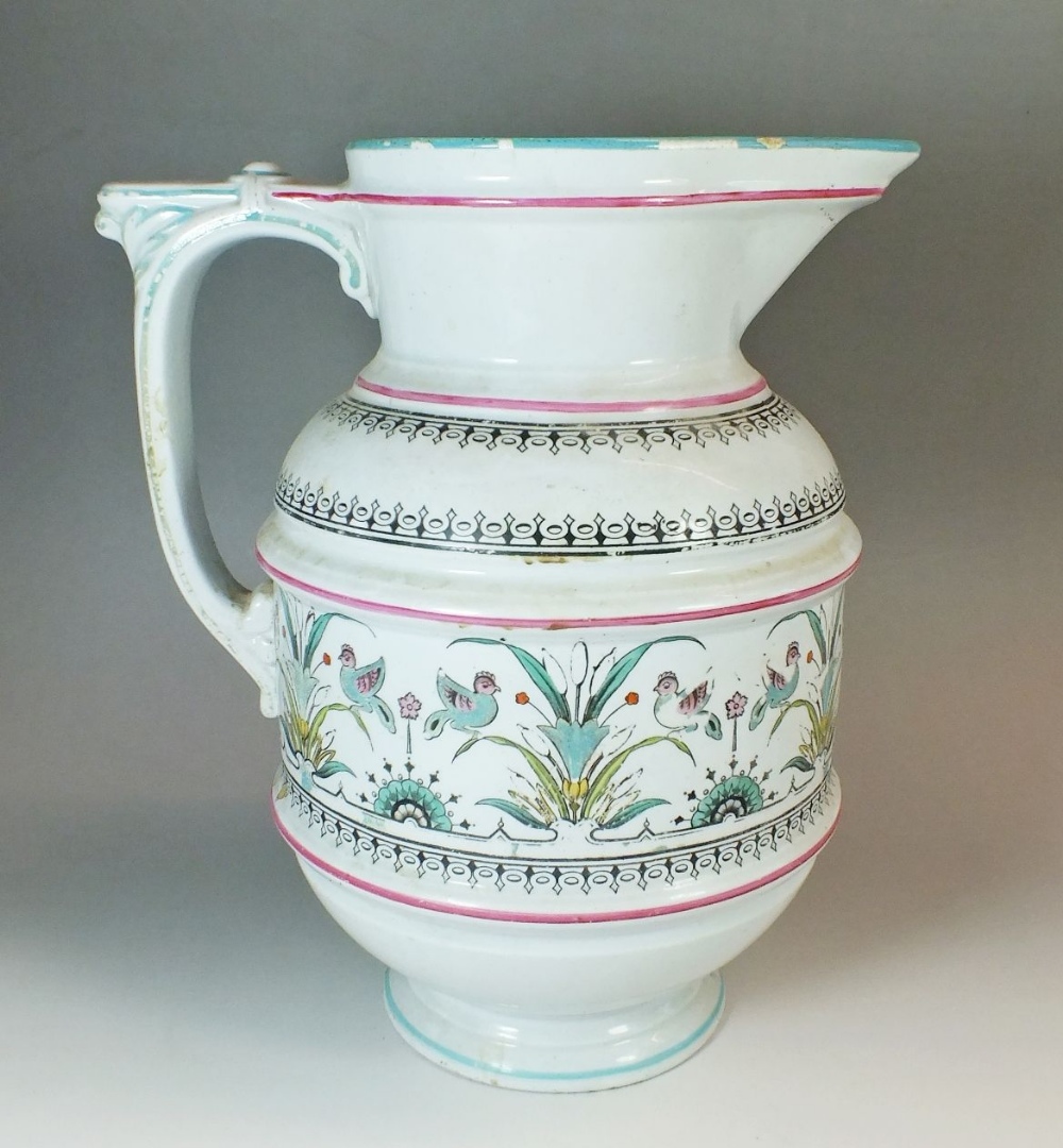 A 19th century Aesthetic style large pottery jug in the manner of Christopher Dresser, Victorian - Image 3 of 6