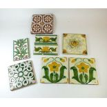 Eights various Victorian tiles