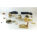 A group of Japanese vintage celluloid models including rickshaws, ox and cart etc