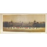 Anthony Robert Klitz - oil on canvas painting of Queens Guard infantry and cavalry at Horse Guard