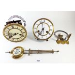 Two Viennese clock mechanisms with pendulum