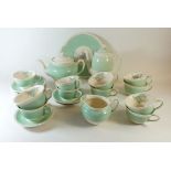 A Grays 1930's tea service decorated Lily of the Valley, comprising: teapot, coffee pot, six