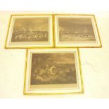 A set of three early 19th century hunting scene engravings - 45.5cm x 63cm