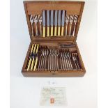 A Mappin & Webb 'Mappin Plate' cutlery set in fitted case, six place settings with original receipt