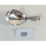 A Georgian silver caddy spoon with plain bowl - no town mark possibly London 1809
