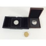Two Guernsey silver proof £5 coins: Centenary of WWI 2014 and Victory of WWII 2020. In cases, plus