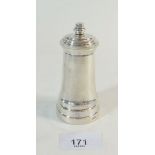 A silver pepper grinder - Birmingham 1937 by Walker & Hall - 10cm tall