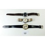A alarm mechanical wrist watch, a gents mechanical watch and one other