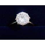 An 18ct gold solitaire diamond ring approx 1.5 ct