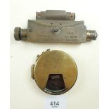 A Vickers military clinometer gun sight and a Short and Mason Ltd clinometer