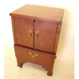 A 19th century mahogany commode cabinet converted to a hi fi cabinet