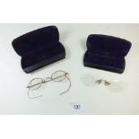 Two pairs of Victorian spectacles in cases