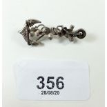 A silver sweetheart Navy brooch on the form of an ivy clad anchor