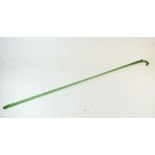 A 19th century Nailsea glass twist walking stick