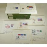 Two box files of mainly GB FDC covers, many with slogans, from KGVI & QEII pre-decimal era. Top 7