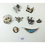 A box of silver and other white metal jewellery