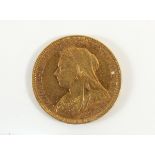 A QV gold sovereign 1894 Melbourne Mint, Cond. Fine