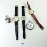 A vintage Ceres gents mechanical wrist watch, an Ingersol wrist watch, pocket watch and a compass