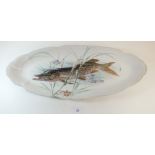 An early to mid 20thC century Italian fish plate printed with a pike by Richard Ginori, 58cm long