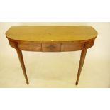 A George III satinwood 'D' end console table on square supports