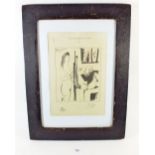 Picasso print 'Comedie Humaine' - print Copie D'prevue, signed in pencil 29 x 20cm