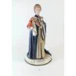 A Capodimonte figure of Queen Elizabeth II by Bruno Merli - 38 cm