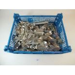 A box of silver plated cutlery