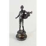 A silver miniature figure of a Greek warrior by Berthold Muller, Chester import mark 1901