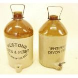 Two large stoneware cider flagons for Westons and Whiteways
