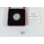 A Royal Mint Issue silver proof Piedfort coin - UK £1 1996 Northern Irish design - in case with