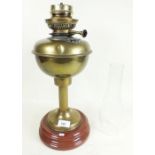 Two Victorian brass oil lamps