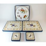 A Royal Worcester Evesham cake stand boxed plus set of table mats and coasters boxed