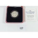 A Royal Mint Issue silver proof Piedfort coin - UK £2 1994 Tercentenary of Bank of England - in case